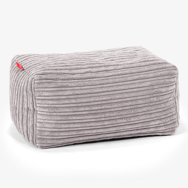 Fußhocker Pouf - Cord Silber 01