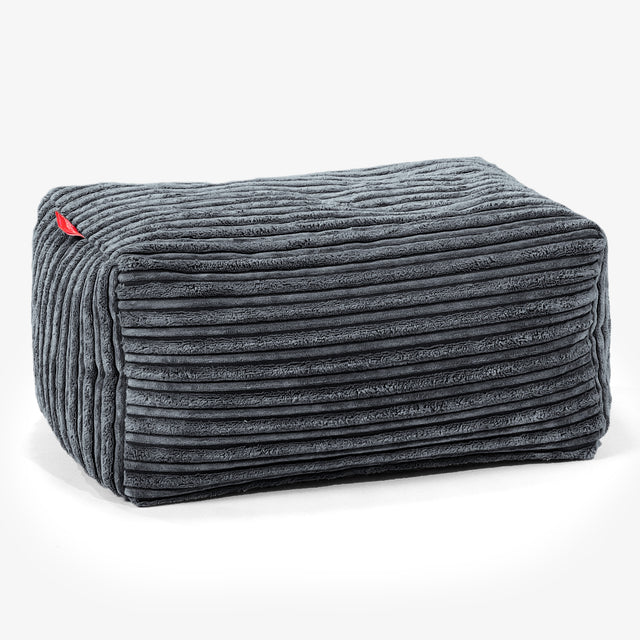 Fußhocker Pouf - Cord Stahlgrau 01