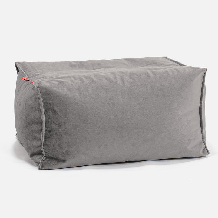 Fußhocker Pouf - Samt Silber 01