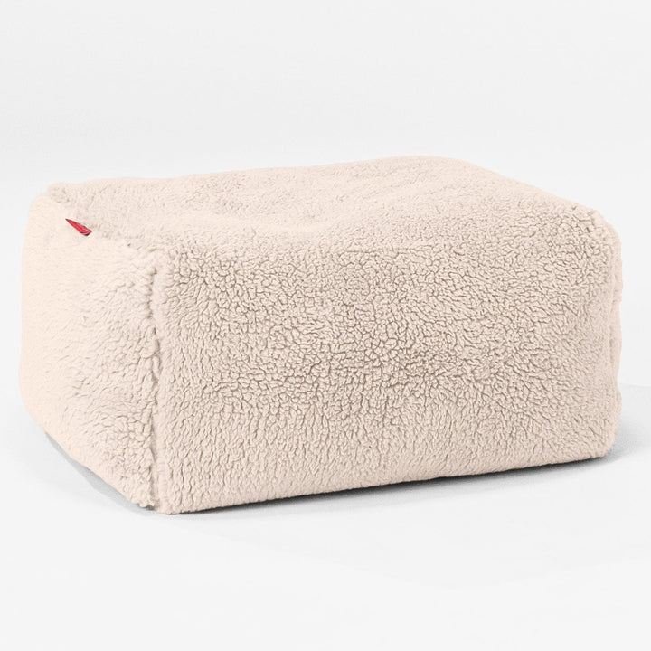 Fußhocker Pouf - Teddy Kunstfell Creme 01