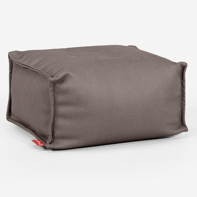 Fußhocker Pouf - Veganes Leder Schoko 01