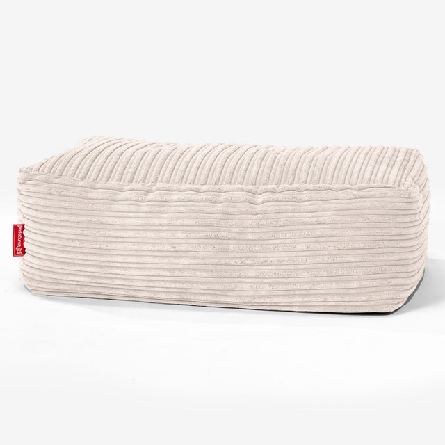 Groß Fußhocker Pouf - Cord Elfenbein 01