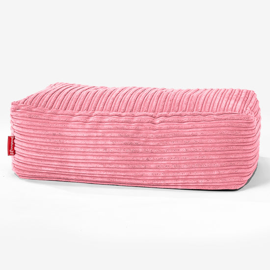 Groß Fußhocker Pouf - Cord Koralle 01