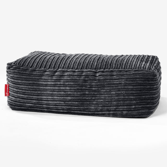 Groß Fußhocker Pouf - Cord Schwarz 01