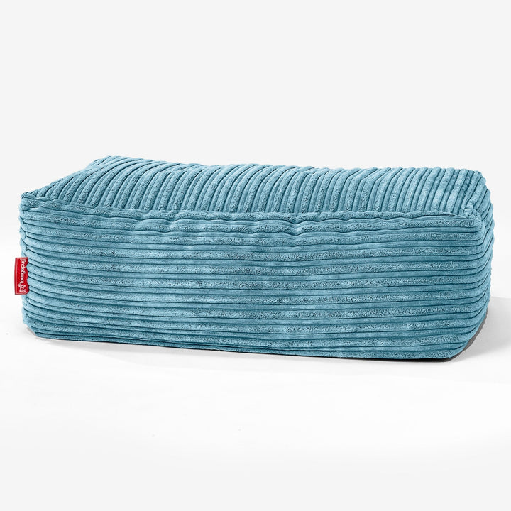 Groß Fußhocker Pouf - Cord Türkis 01