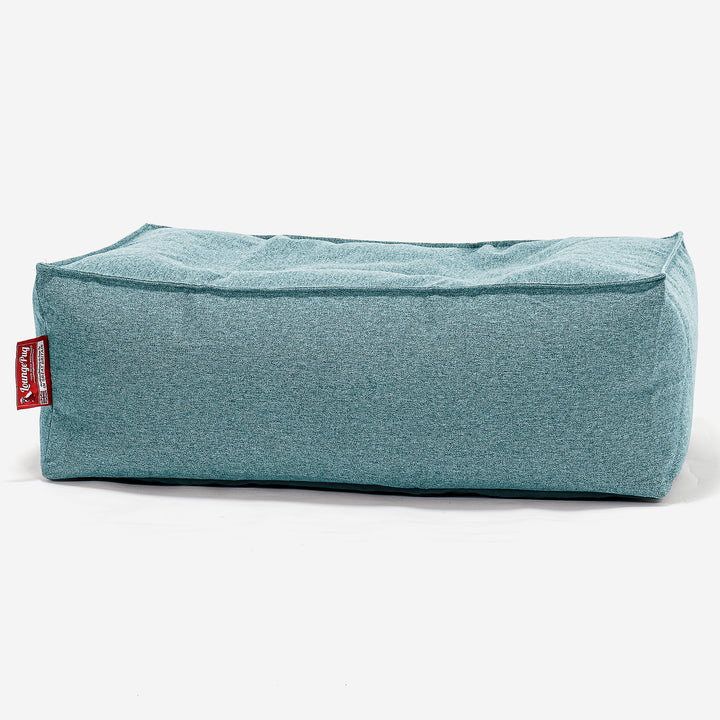 Groß Fußhocker Pouf - Interalli Wolle Aqua 01