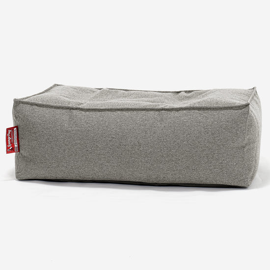 Groß Fußhocker Pouf - Interalli Wolle Silber 01