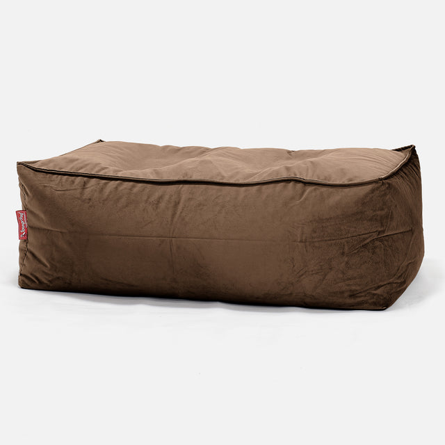 Groß Fußhocker Pouf - Samt Espresso 01