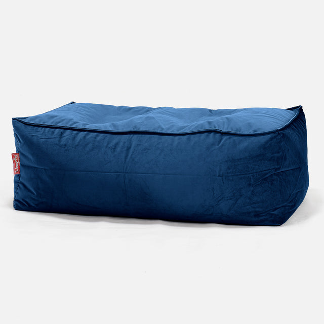 Groß Fußhocker Pouf - Samt Marineblau 01