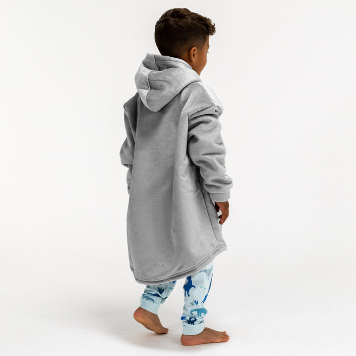 Hoodie Decke für Kinder - Fleece Grau 04