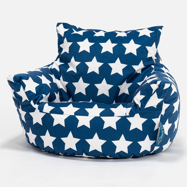 Klein Kindersessel Sitzsack 1-3 jahren - Druck Blau Star Fabric Close-up Image