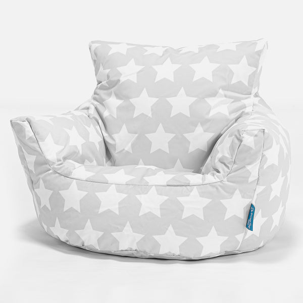 Klein Kindersessel Sitzsack 1-3 jahren - Druck Grau Star Fabric Close-up Image