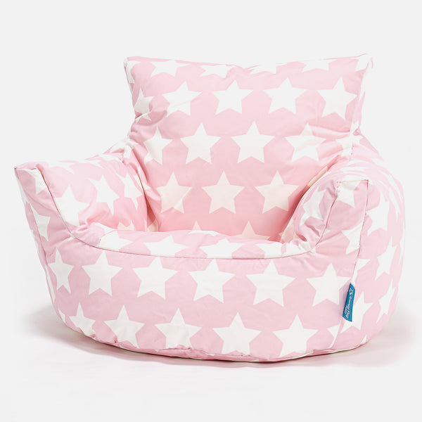 Klein Kindersessel Sitzsack 1-3 jahren - Druck Pink Star Fabric Close-up Image