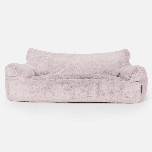 Josephine Sitzsack Sofa für Kinder 1-5 Jahre - Kaninchen Kunstfell Pastellrosa 01