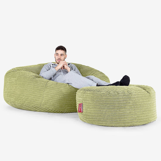 Mega-Mammoth Sofa Sitzsack XXL - Cord Hellgrün 02