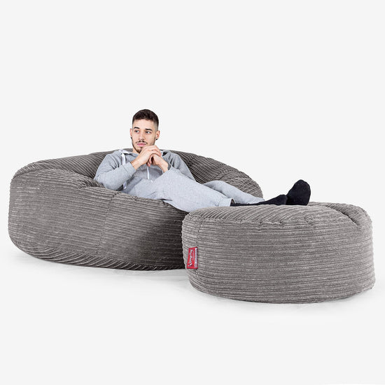 Mega-Mammoth Sofa Sitzsack XXL - Cord Schiefergrau 02