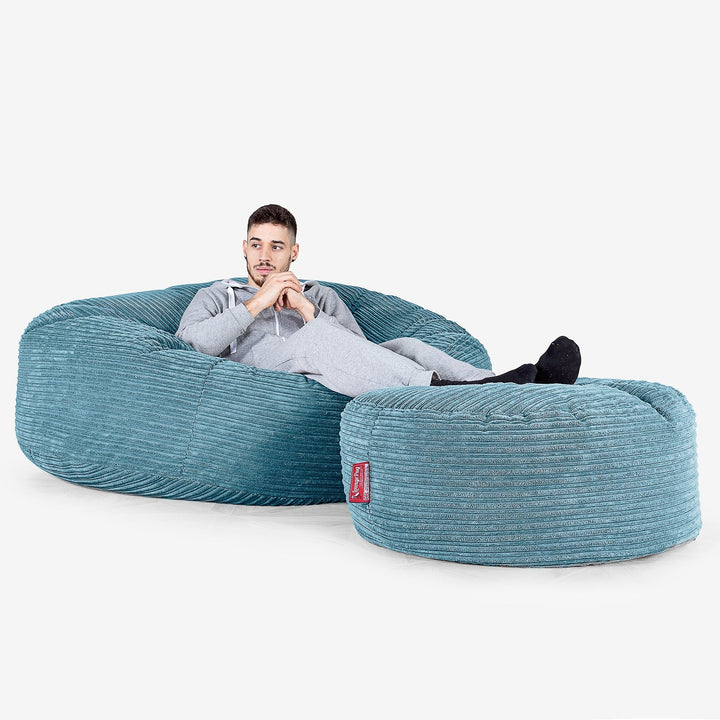 Mega-Mammoth Sofa Sitzsack XXL - Cord Türkis 02