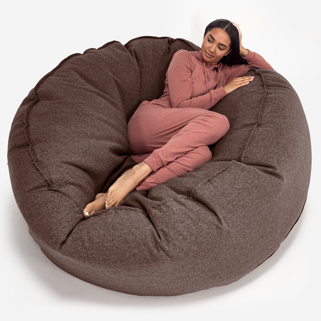 Mega-Mammoth Sofa Sitzsack XXL - Interalli Wolle Braun 01