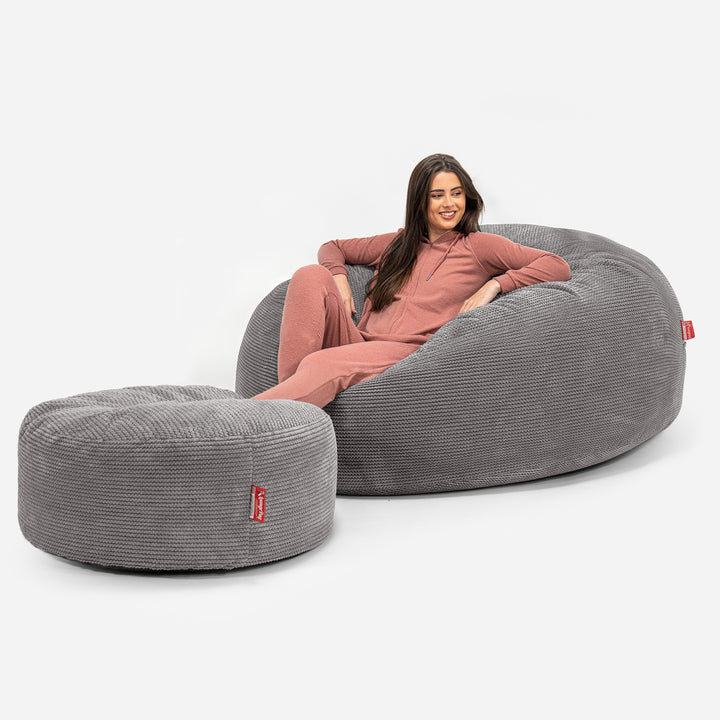 Mega-Mammoth Sofa Sitzsack XXL - Pom-Pom Anthrazit 02