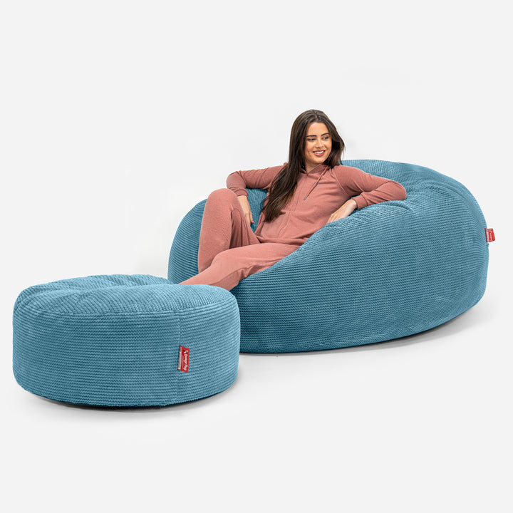 Mega-Mammoth Sofa Sitzsack XXL - Pom-Pom Türkis 02