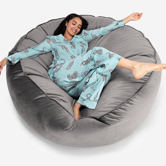 Mega-Mammoth Sofa Sitzsack XXL - Samt Silber 01