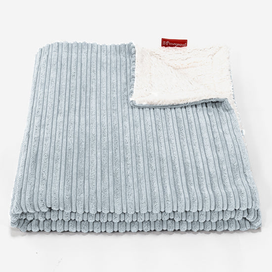 Sherpa-Decke - Cord Baby Blau 01