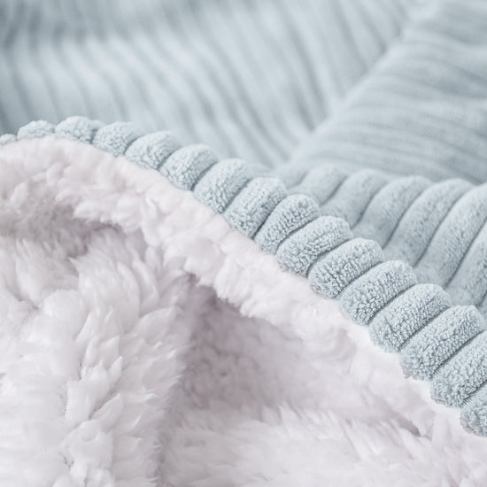 Sherpa-Decke - Cord Baby Blau 04