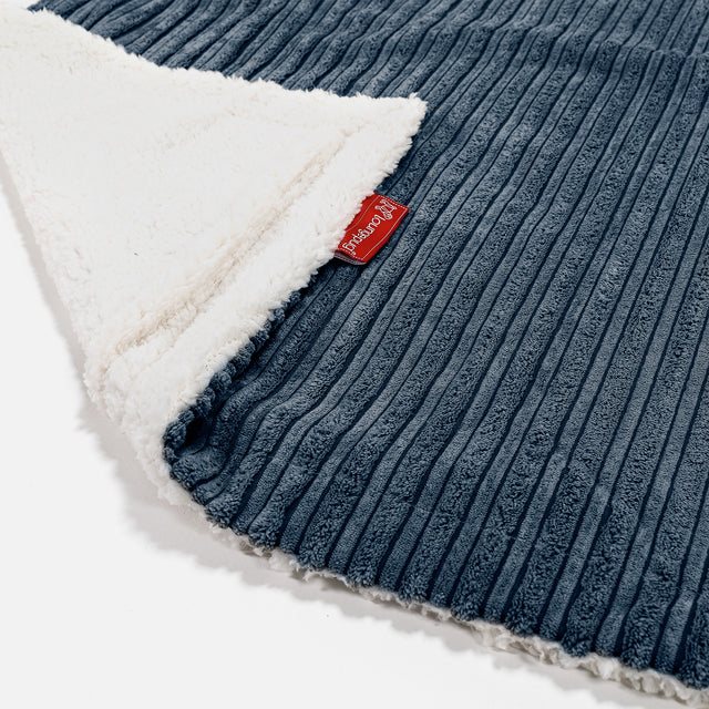 Sherpa-Decke - Cord Marineblau 02