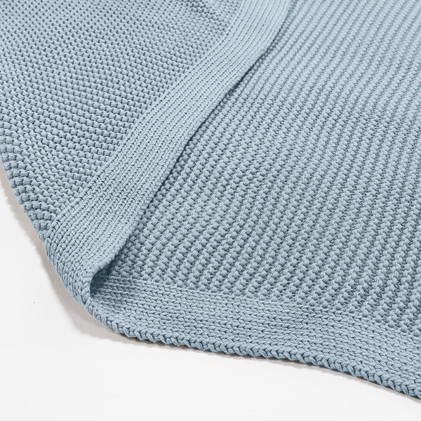 Kuscheldecke / Tagesdecke - 100% Baumwoll Ellos Misty Blau 03