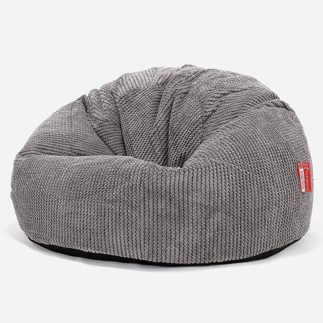 CloudSac 200 XXL Memory-Schaum Kinder Sitzsack 2-12 jahren - Pom-Pom Anthrazit 01