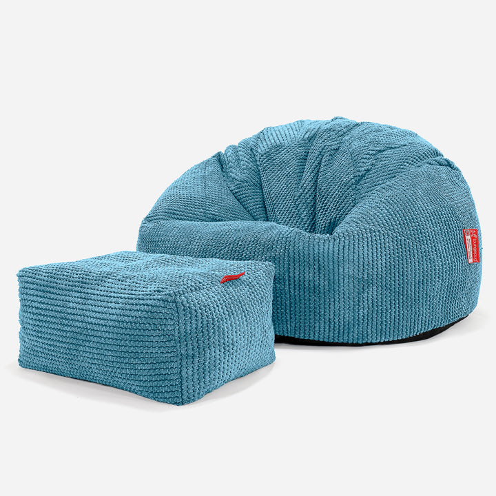 Klassischer Sitzsack Sessel - Pom-Pom Türkis 02