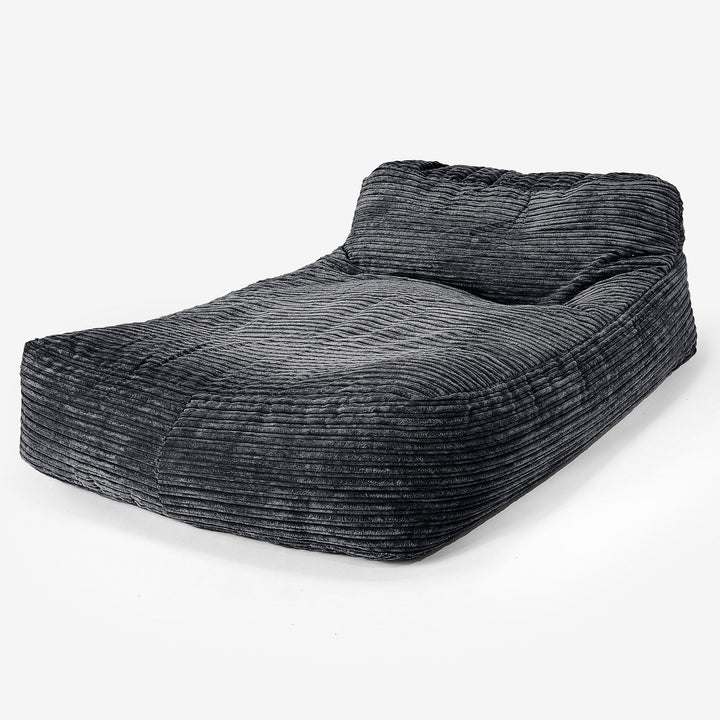 Schlafsofa Sitzsack - Cord Schwarz 01