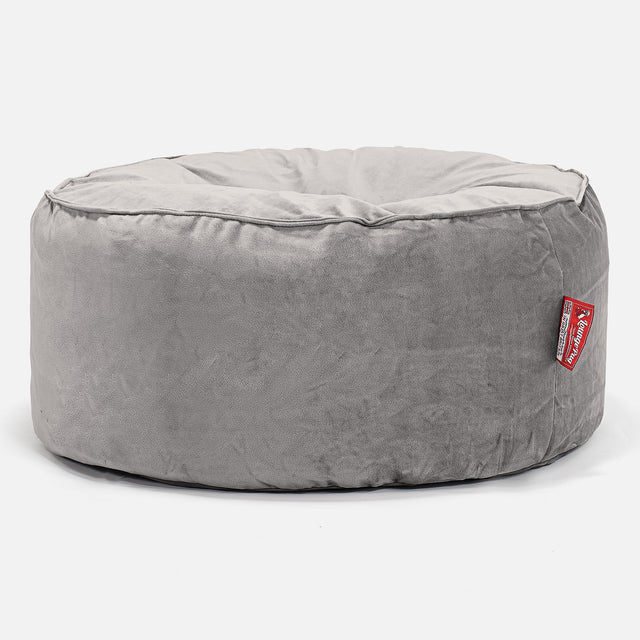 Sitzhocker Pouf - Samt Silber 01