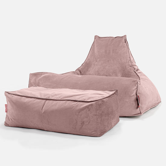 Sitzsack Lounge Sessel - Samt Pink 02