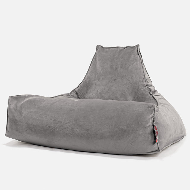 Sitzsack Lounge Sessel - Samt Silber 01