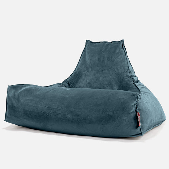 Sitzsack Lounge Sessel - Samt Türkis 01