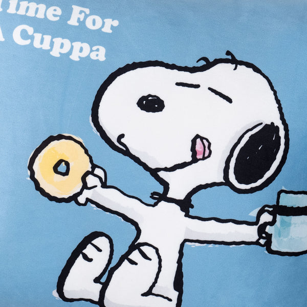 Snoopy Dekokissen / Sofa Kissenbezug 47 x 47cm - Tasse Tee Fabric Close-up Image