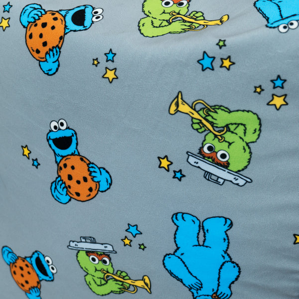 Sitzsack Sofa für Kinder 1-5 Jahre - Krümelmonster & Oskar der Griesgram Fabric Close-up Image